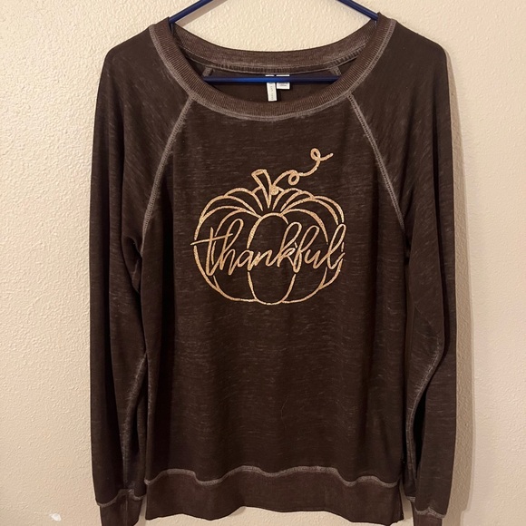 Cato Brown Pumpkin "Thankful" Sweater Size S - Picture 1 of 7
